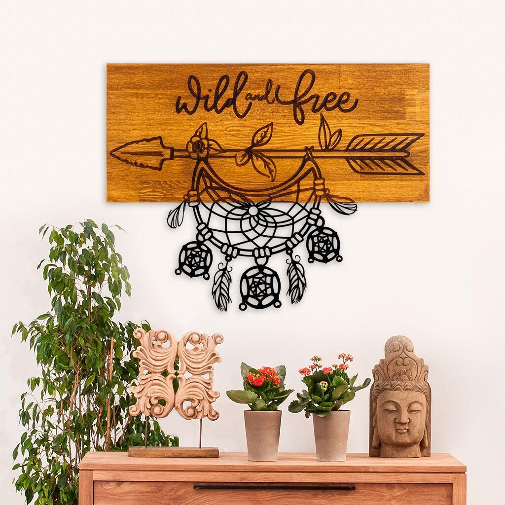 Wallity Zidna dekoracija Divlja i slobodna, 58 x 45 x 3 cm, Smeđa