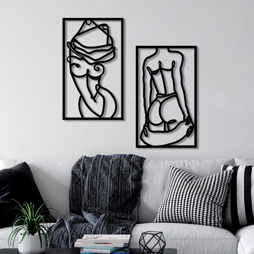 Wallity Zidna dekoracija Body Positive, 42 x 70 cm, Crna