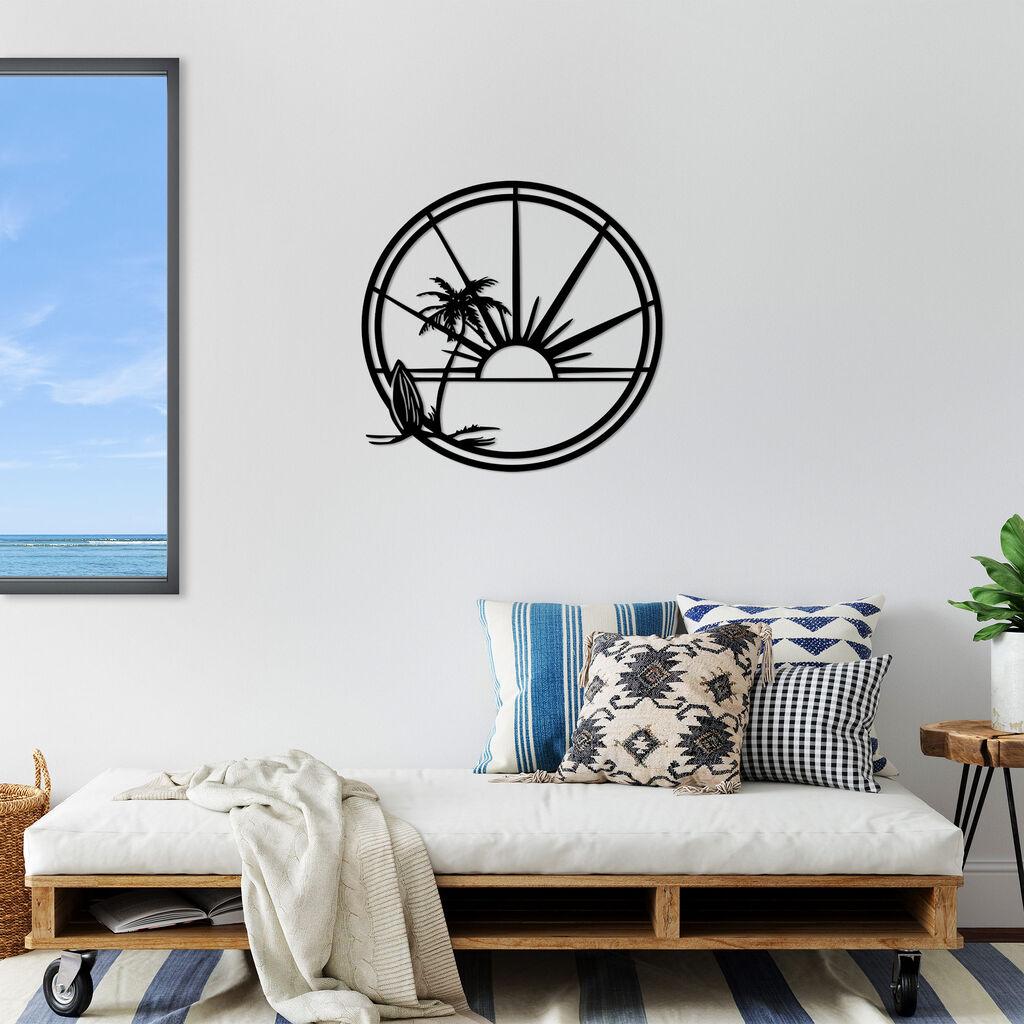 Wallity Zidna dekoracija Morski pijesak Sun Surf - 466, 69 x 67 cm, Crna