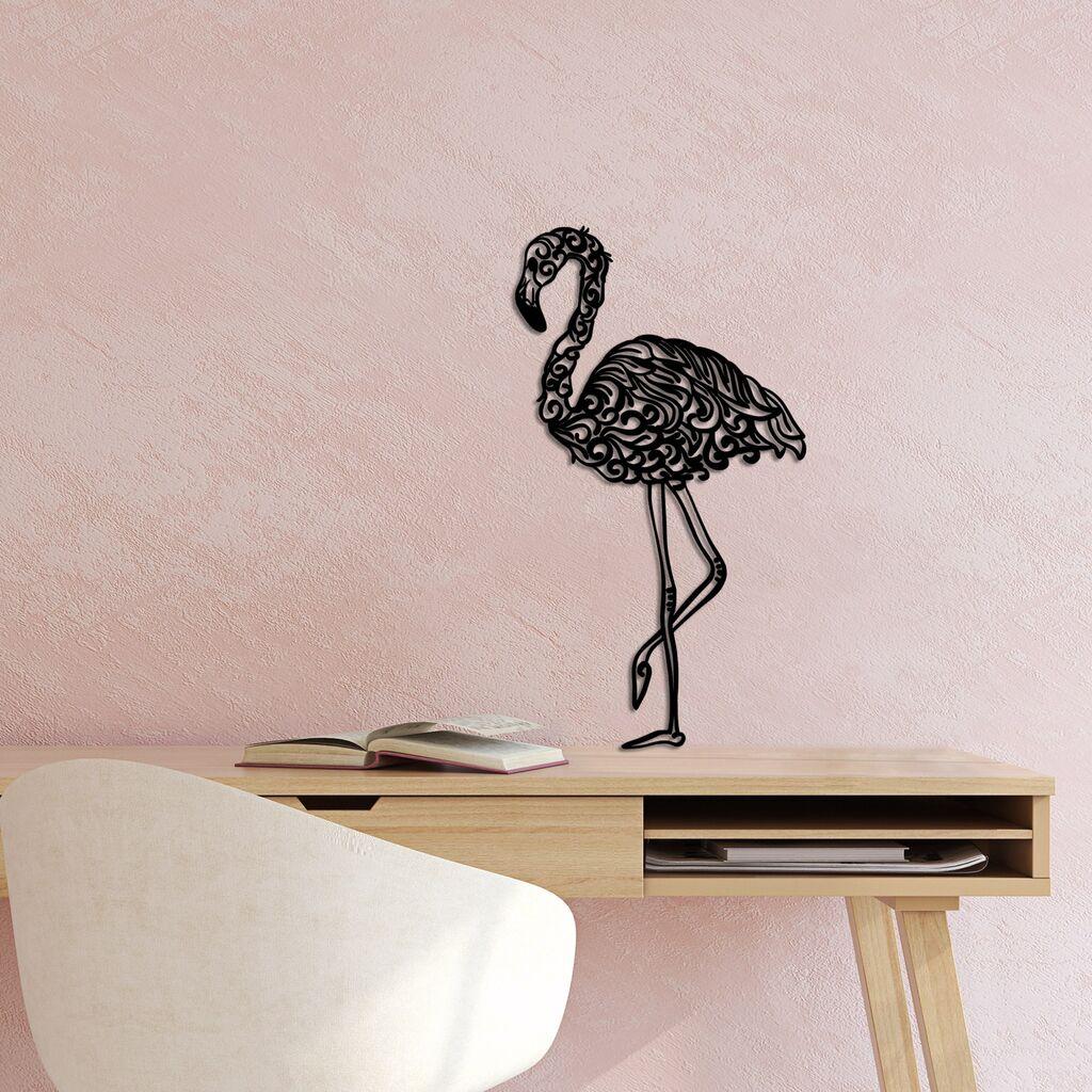 Wallity Zidna dekoracija Flamingo 18, 50 x 27 cm, Crna