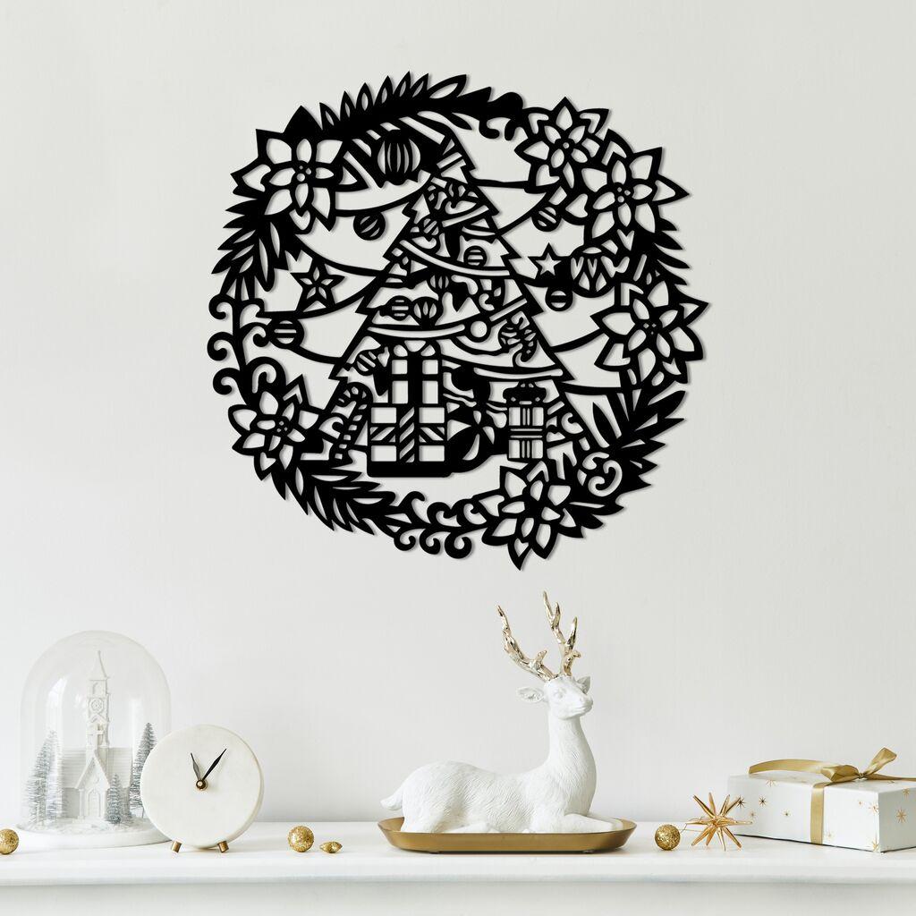 Wallity Zidna dekoracija Nova godina 2, 42 x 42 cm, Crna