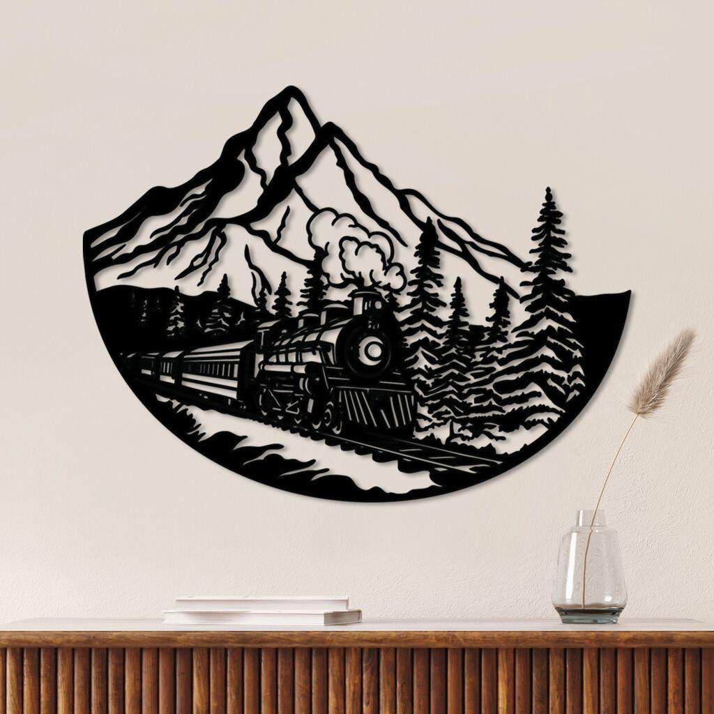 Wallity Zidna dekoracija Voz, 55 x 73 cm, Crna