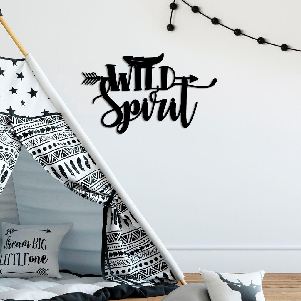 Wallity Zidna dekoracija Divlji duh, 60 x 35 cm, Crna