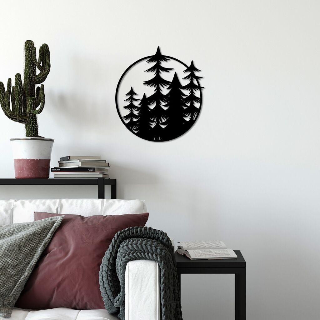 Wallity Zidna dekoracija Drveće - M, 50 x 46 cm, Crna