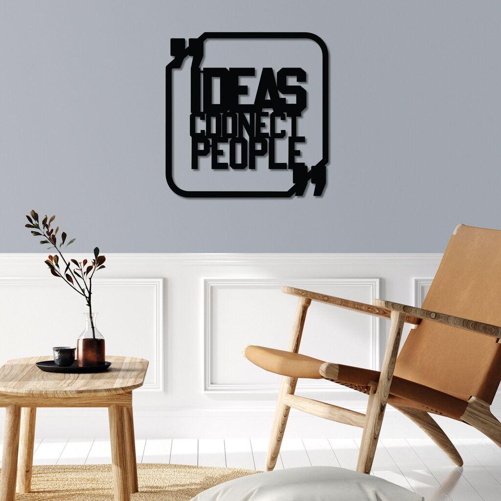 Wallity Zidna dekoracija Ideje Povežite ljude, 50 x 50 cm, Crna