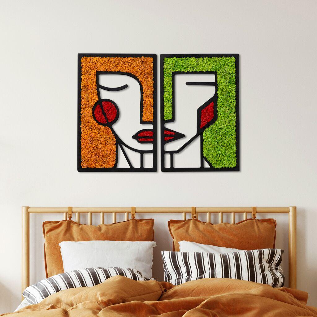 Wallity Zidna dekoracija Mahovina - Prijatelji, 48 x 32 cm, Svijetlo zelena