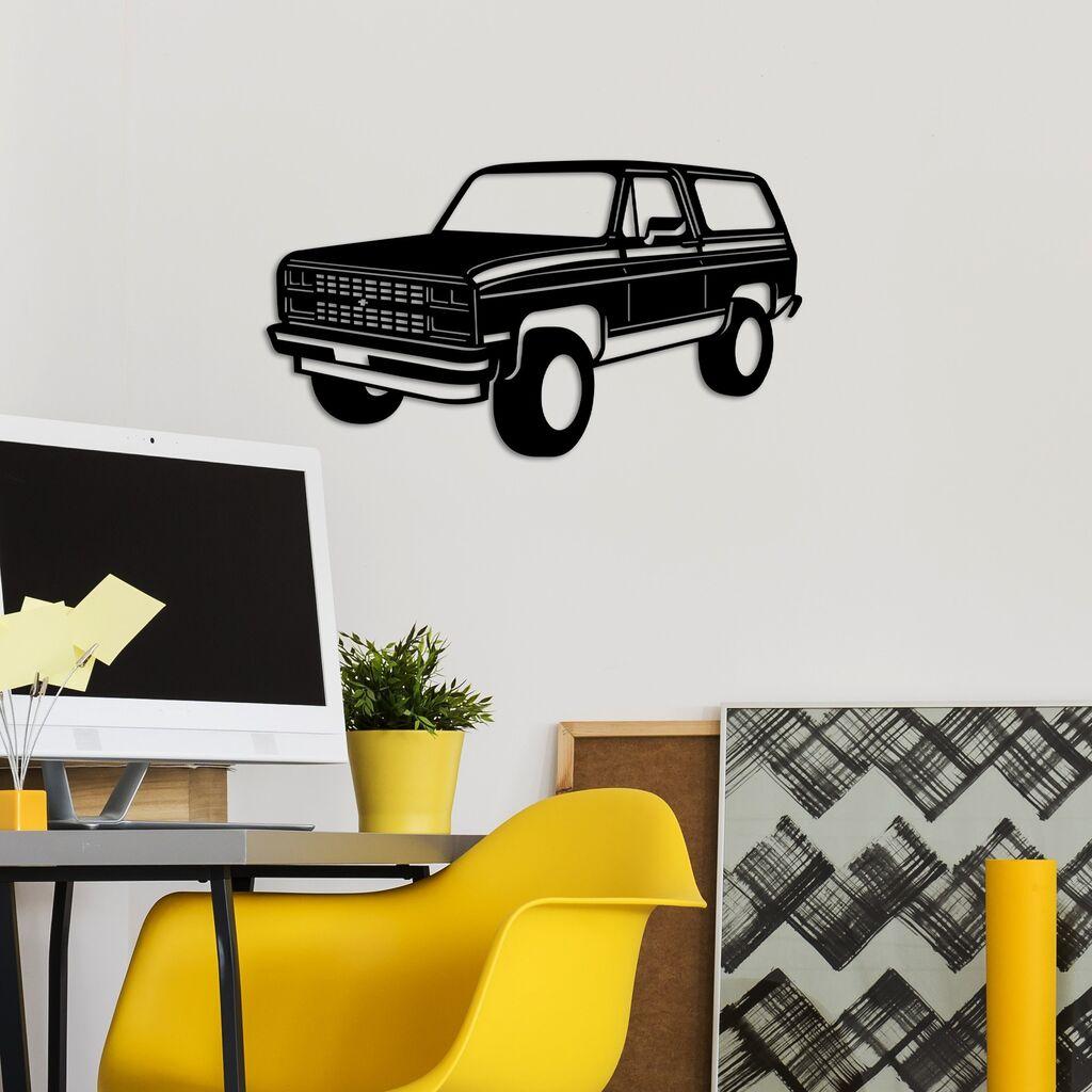 Wallity Zidna dekoracija Chevrolet K5 Blazer, 60 x 33 cm, Crna