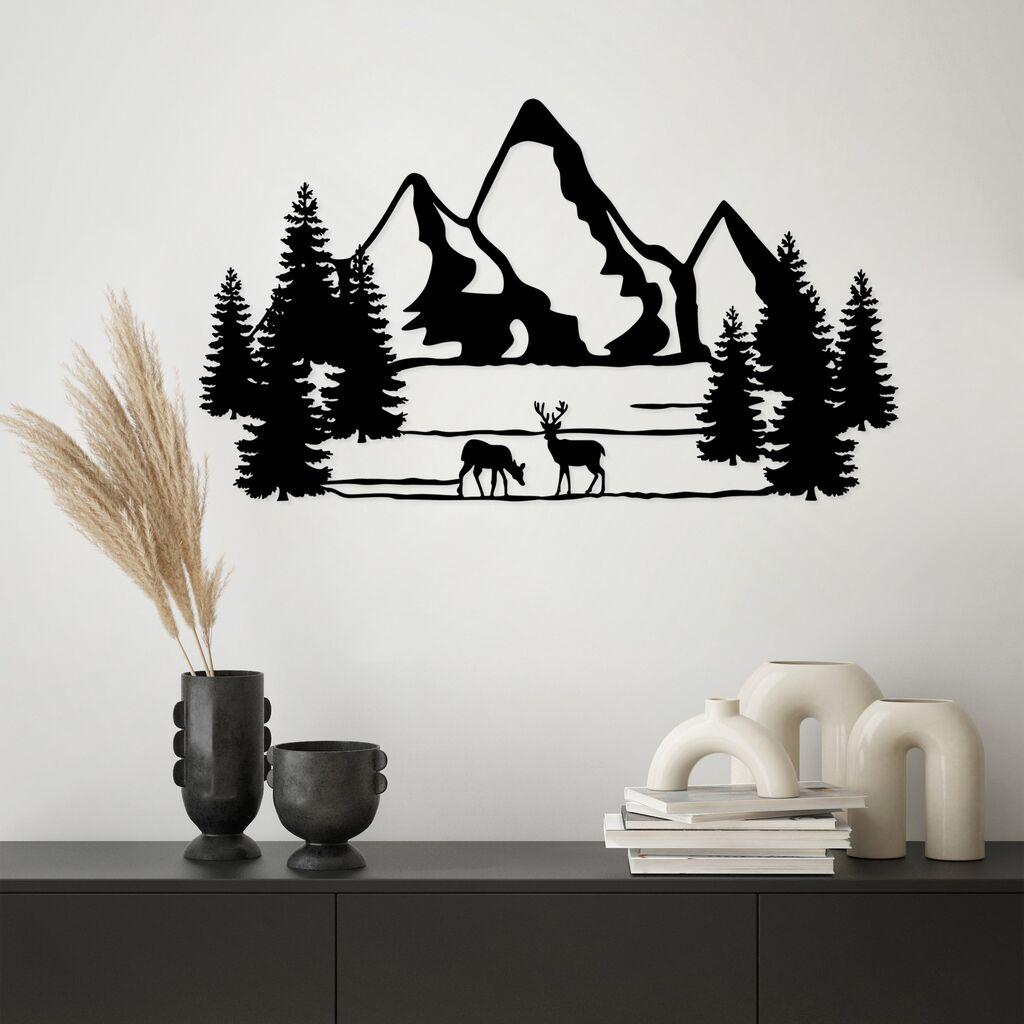 Wallity Zidna dekoracija Pejzaž 5, 40 x 70 cm, Crna