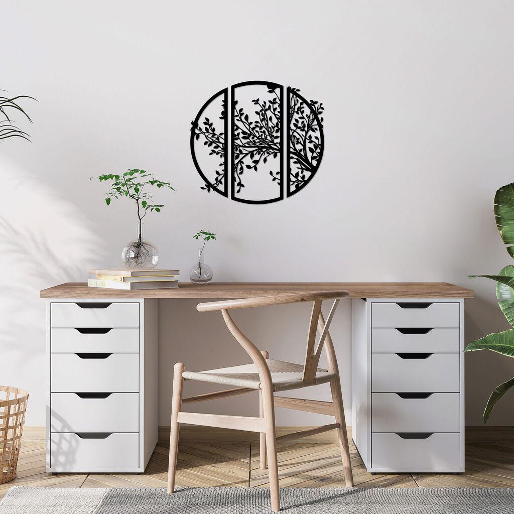 Wallity Zidna dekoracija Komad Cvijet - 502, 56 x 60 cm, Crna