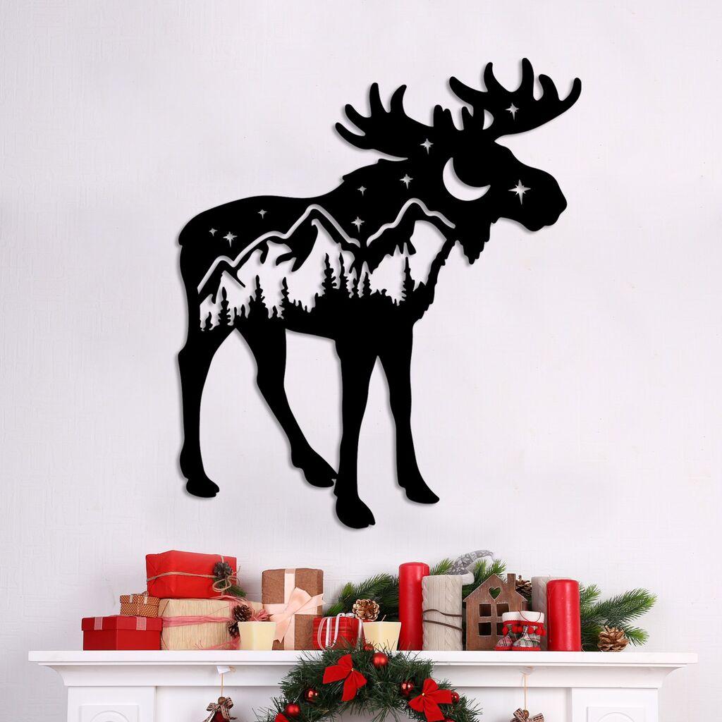 Wallity Zidna dekoracija Cervo-1, 60 x 69 cm, Crna