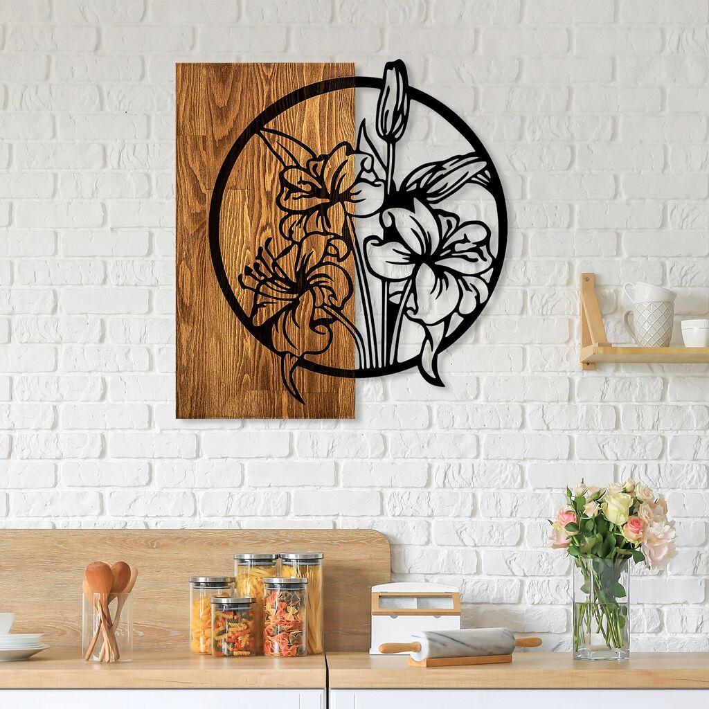 Wallity Zidna dekoracija Cvijeće, 53 x 57 cm, Smeđa