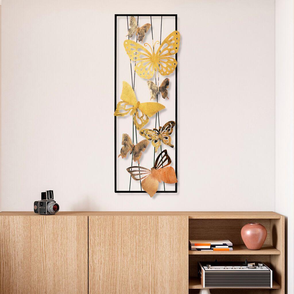 Wallity Zidna dekoracija Leptir 2, 32 x 90 x 4 cm, Zlatne boje