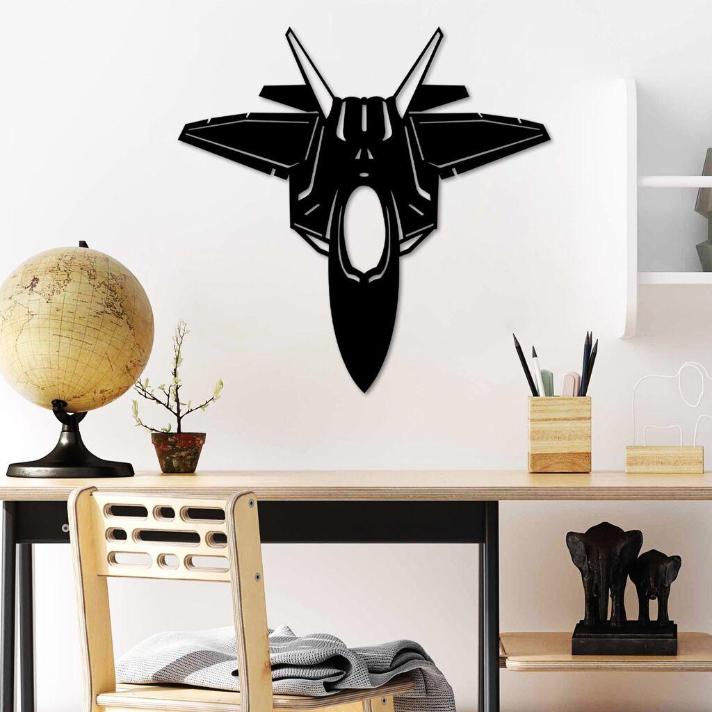 Wallity Zidna dekoracija F-22 RAPTOR, 57 x 56 cm, Crna