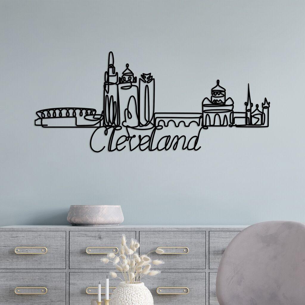 Wallity Zidna dekoracija Cleveland, 120 x 50 x 1,5 cm, Crna