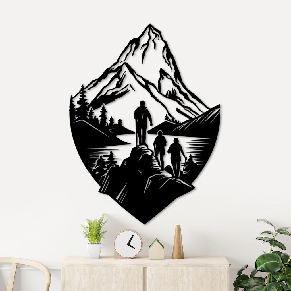 Wallity Zidna dekoracija Neosvojivi vrh, 70 x 53 cm, Crna