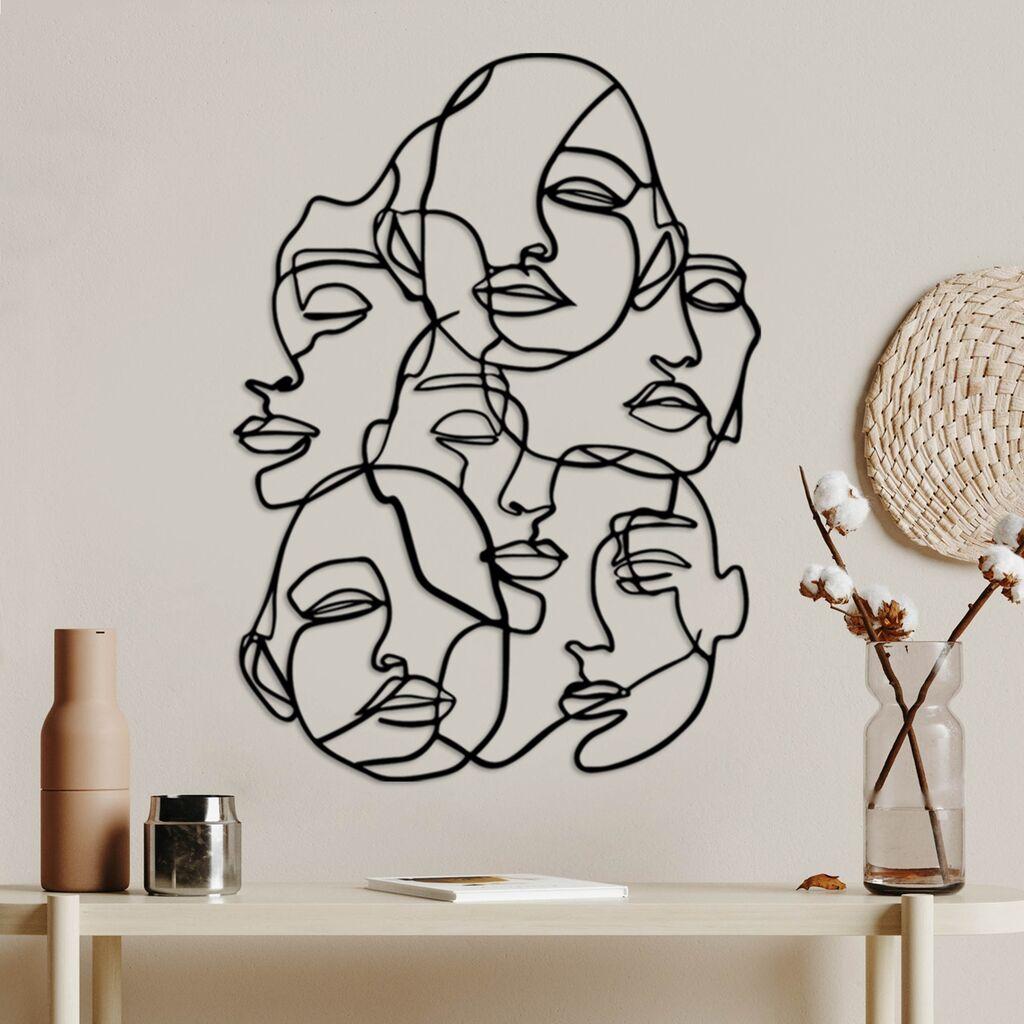 Wallity Zidna dekoracija Facce-1, 42 x 60 cm, Crna