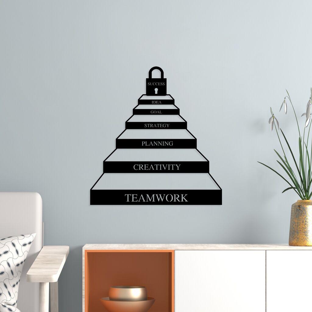 Wallity Zidna dekoracija Success Steps, 67 x 70 cm, Crna