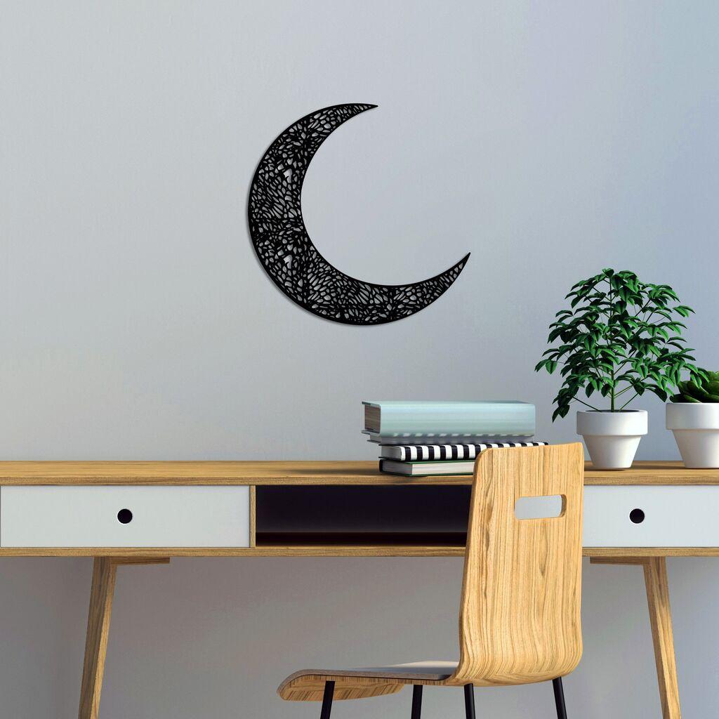 Wallity Zidna dekoracija Polumjesec 3, 49 x 49 cm, Crna