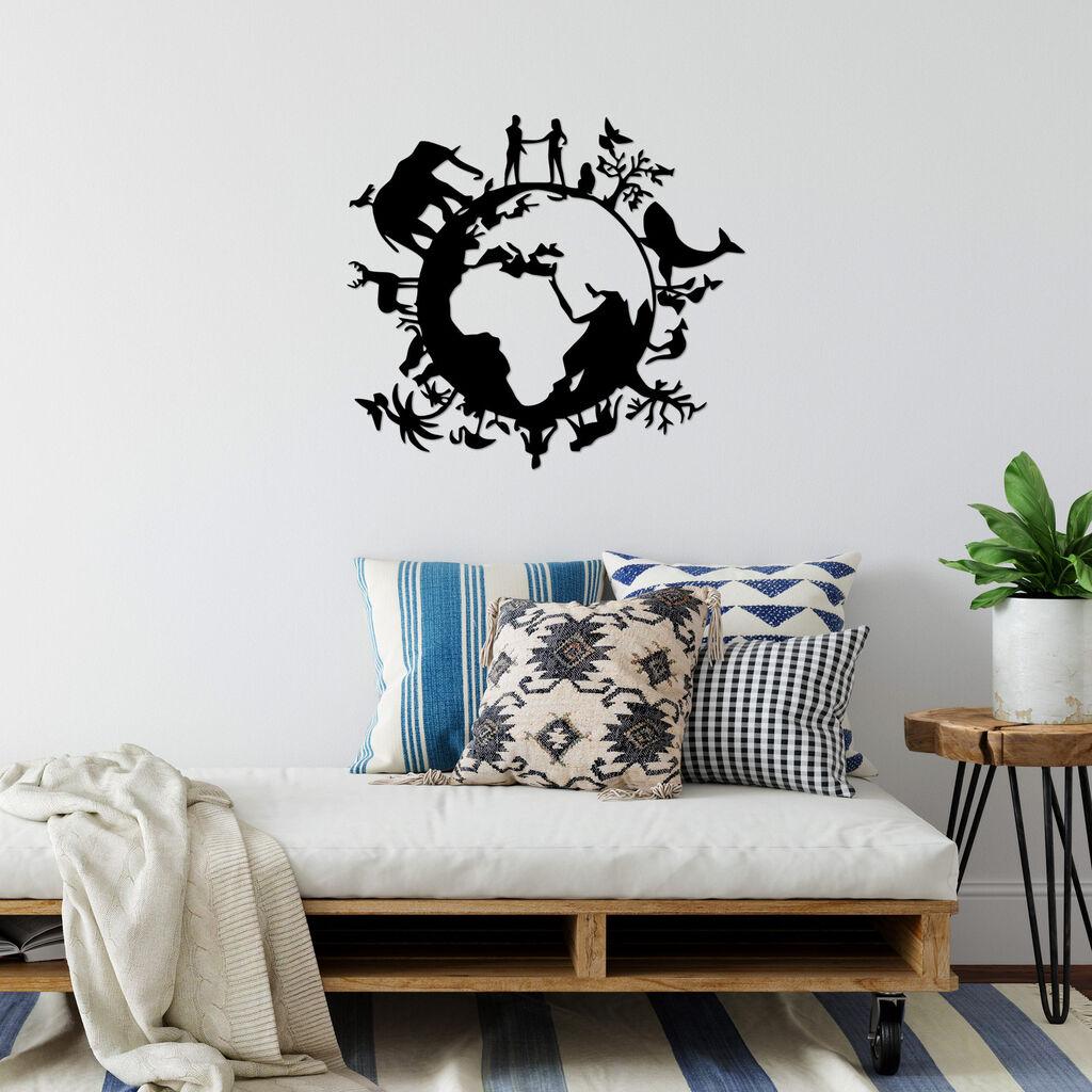 Wallity Zidna dekoracija Životinjski svijet - 506, 62 x 70 cm, Crna