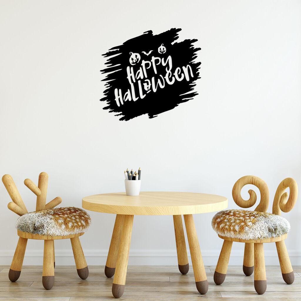 Wallity Zidna dekoracija Sretan Noć vještica - 447, 70 x 64 cm, Crna