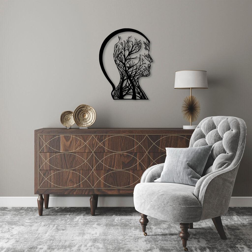 Wallity Zidna dekoracija Drvo čovjek - 322, 52 x 70 cm, Crna