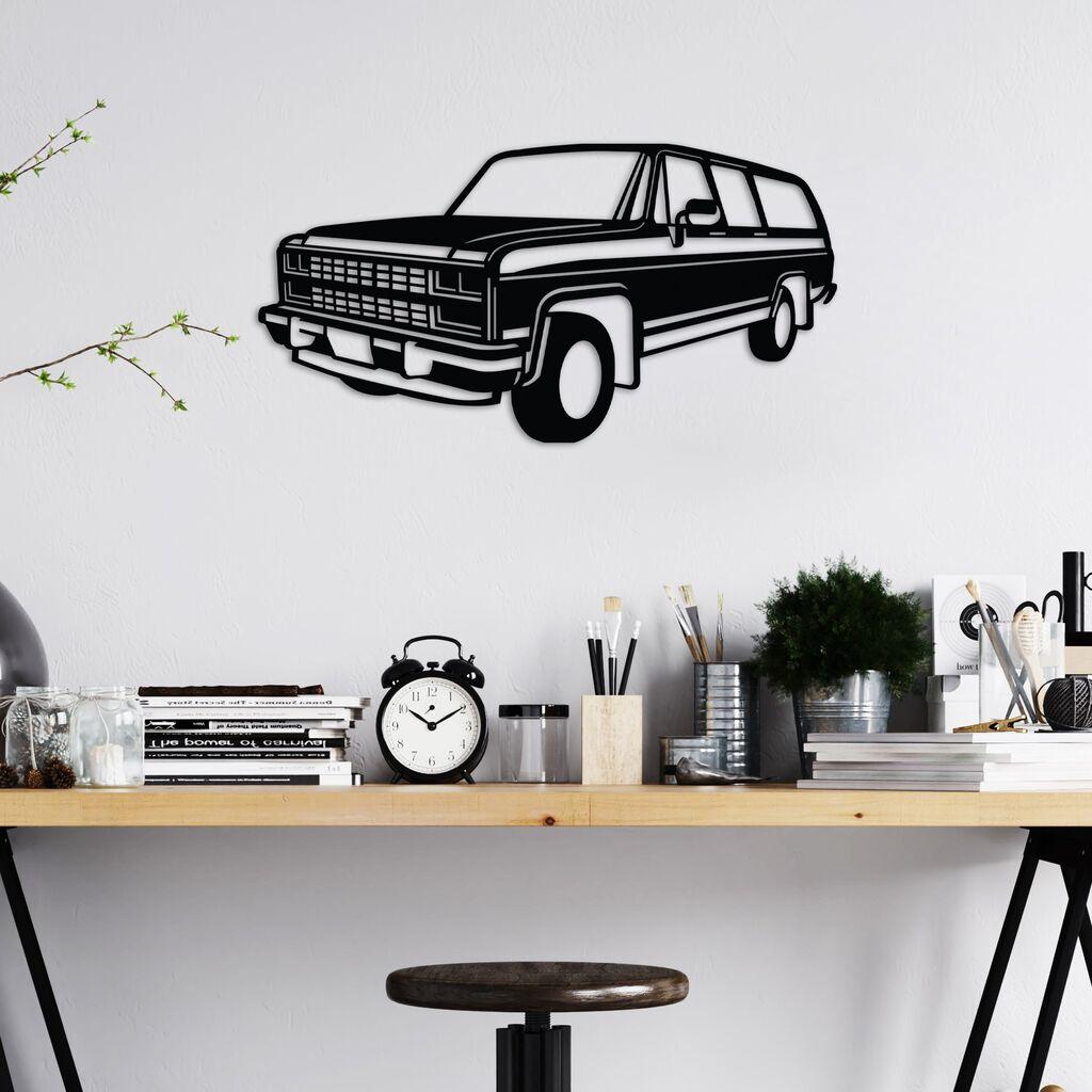 Wallity Zidna dekoracija Chevrolet Suburban, 60 x 32 cm, Crna