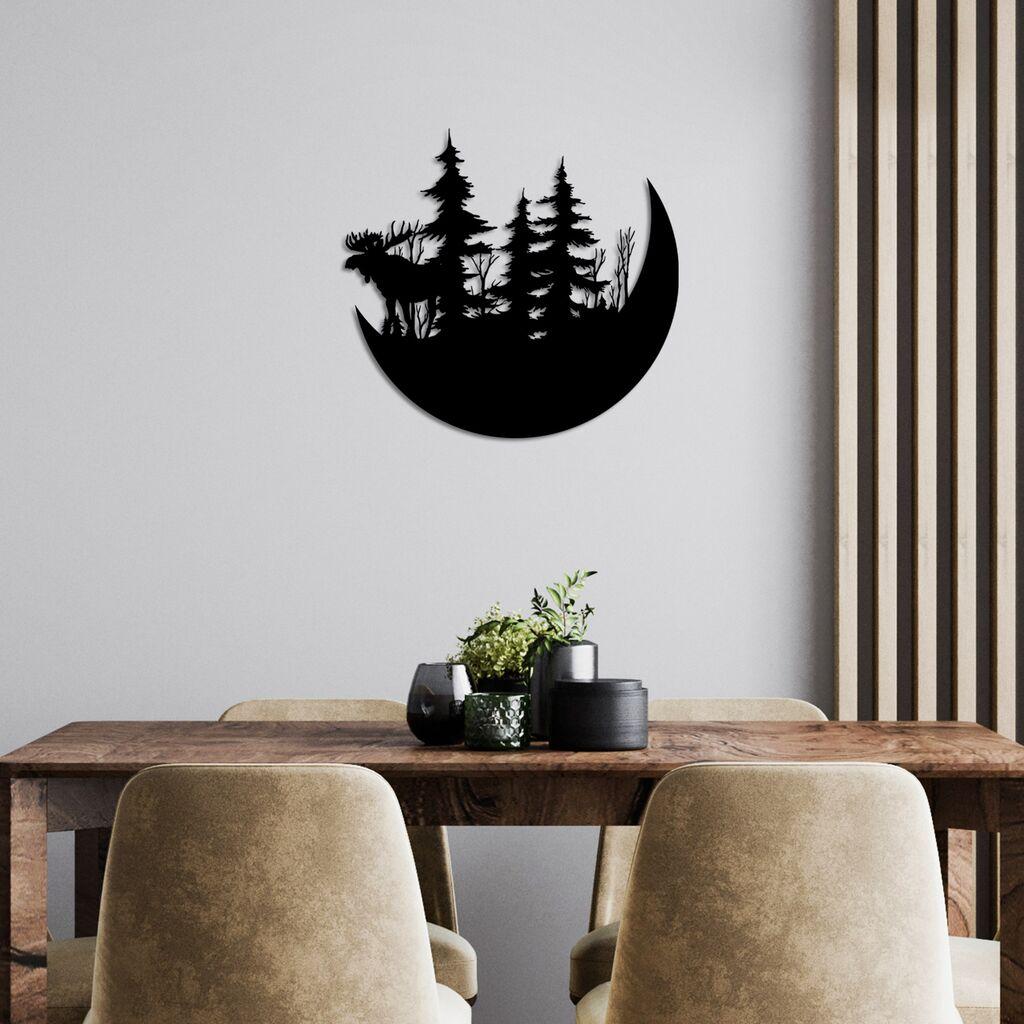 Wallity Zidna dekoracija Divlja priroda 2 - L, 70 x 65 cm, Crna