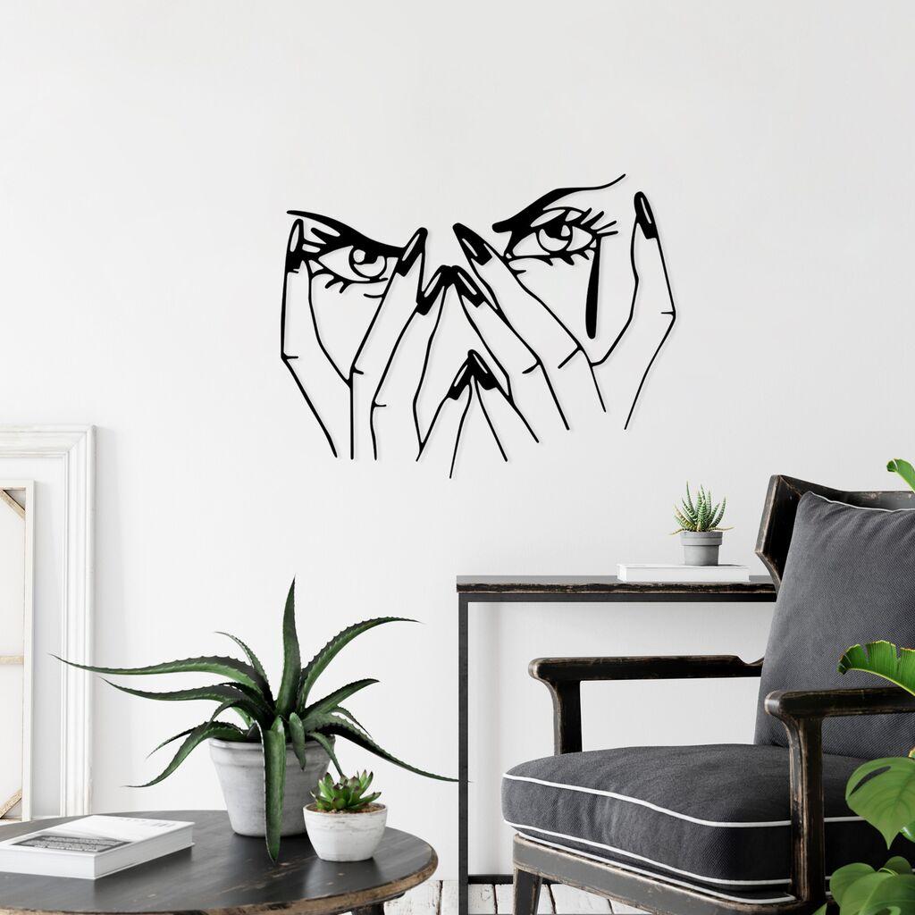 Wallity Zidna dekoracija Ženske oči, 54 x 70 cm, Crna