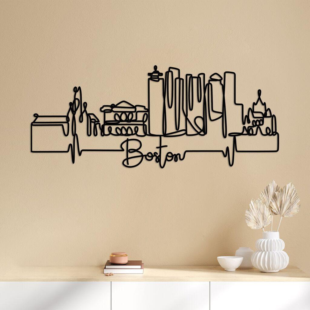 Wallity Zidna dekoracija Boston, 120 x 47 x 1,5 cm, Crna