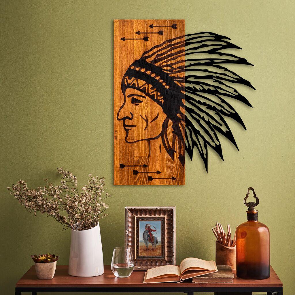 Wallity Zidna dekoracija Apache, 50 x 58 x 3 cm, Smeđa