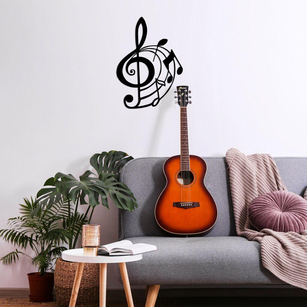 Wallity Zidna dekoracija Musical 3, 50 x 70 cm, Crna