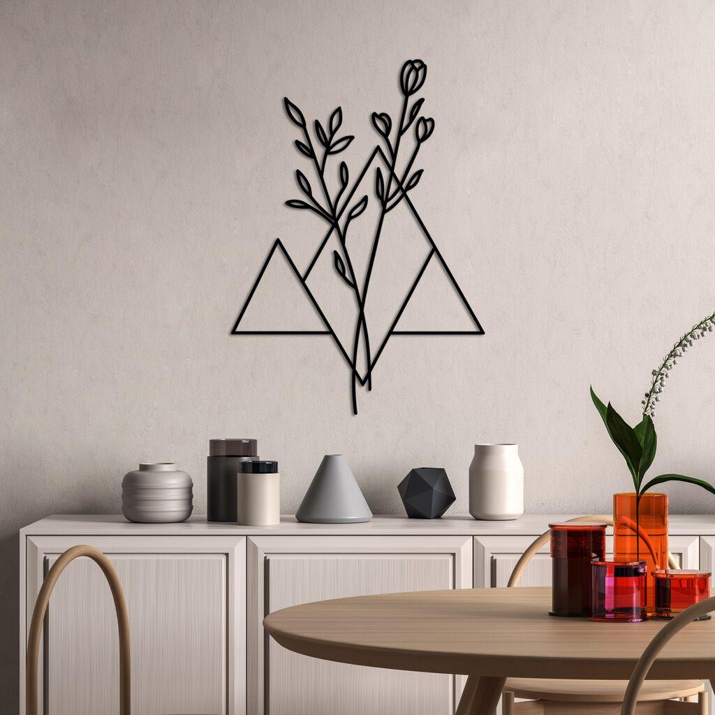 Wallity Zidna dekoracija Flower - L, 70 x 50 cm,  Crna