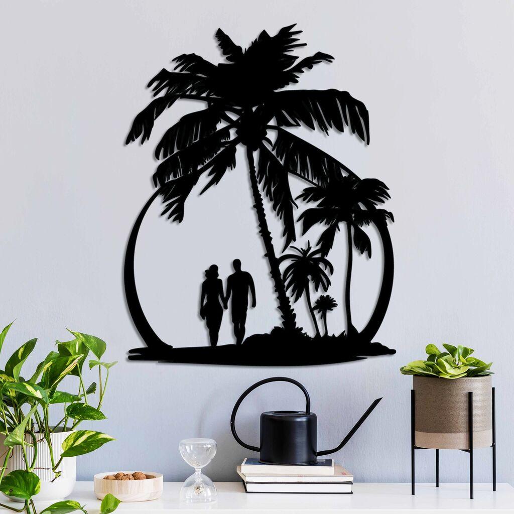 Wallity Zidna dekoracija Plaža, 55 x 44 cm, Crna