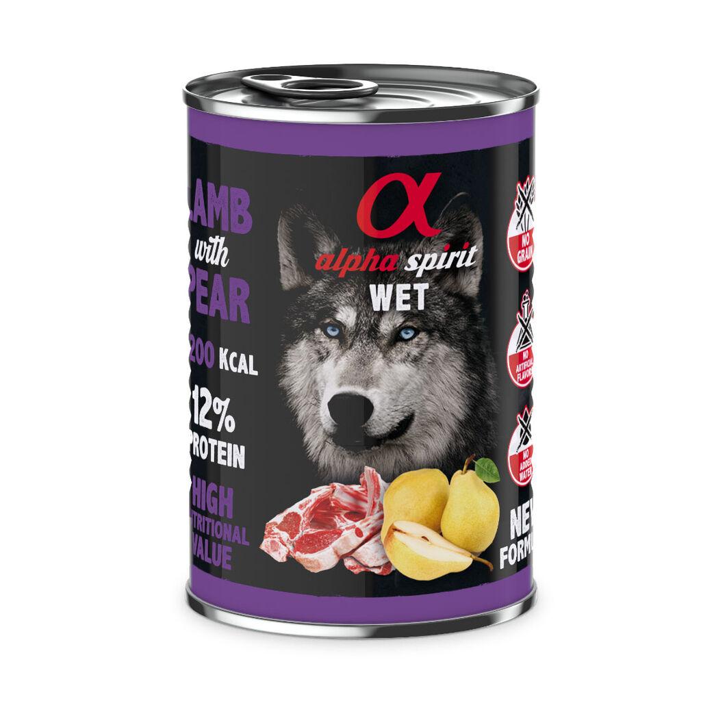 Alpha Spirit Hrana za pse u umaku Wet Food, Jagnjetina sa kruškom, 400 gr