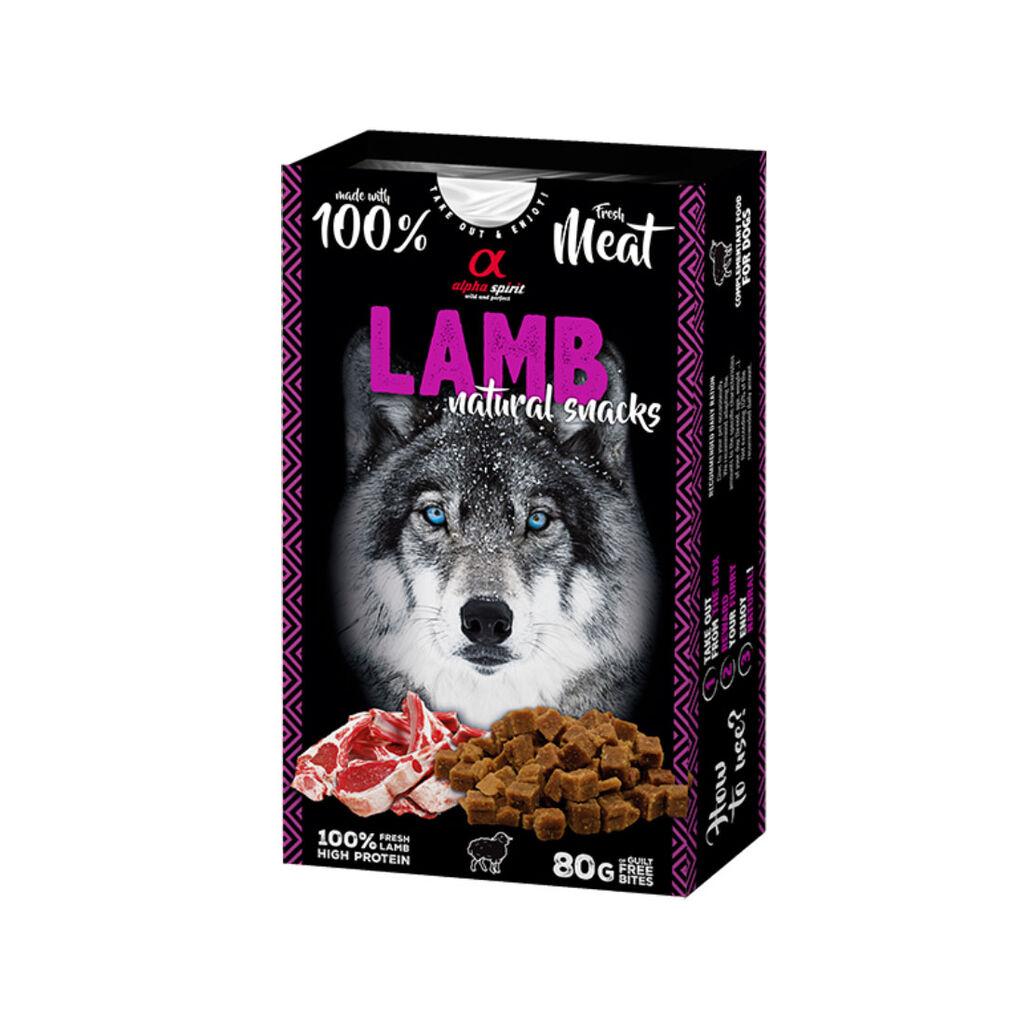 Alpha Spirit Poslastice za pse Natural Snacks, Jagnjetina, 80 gr