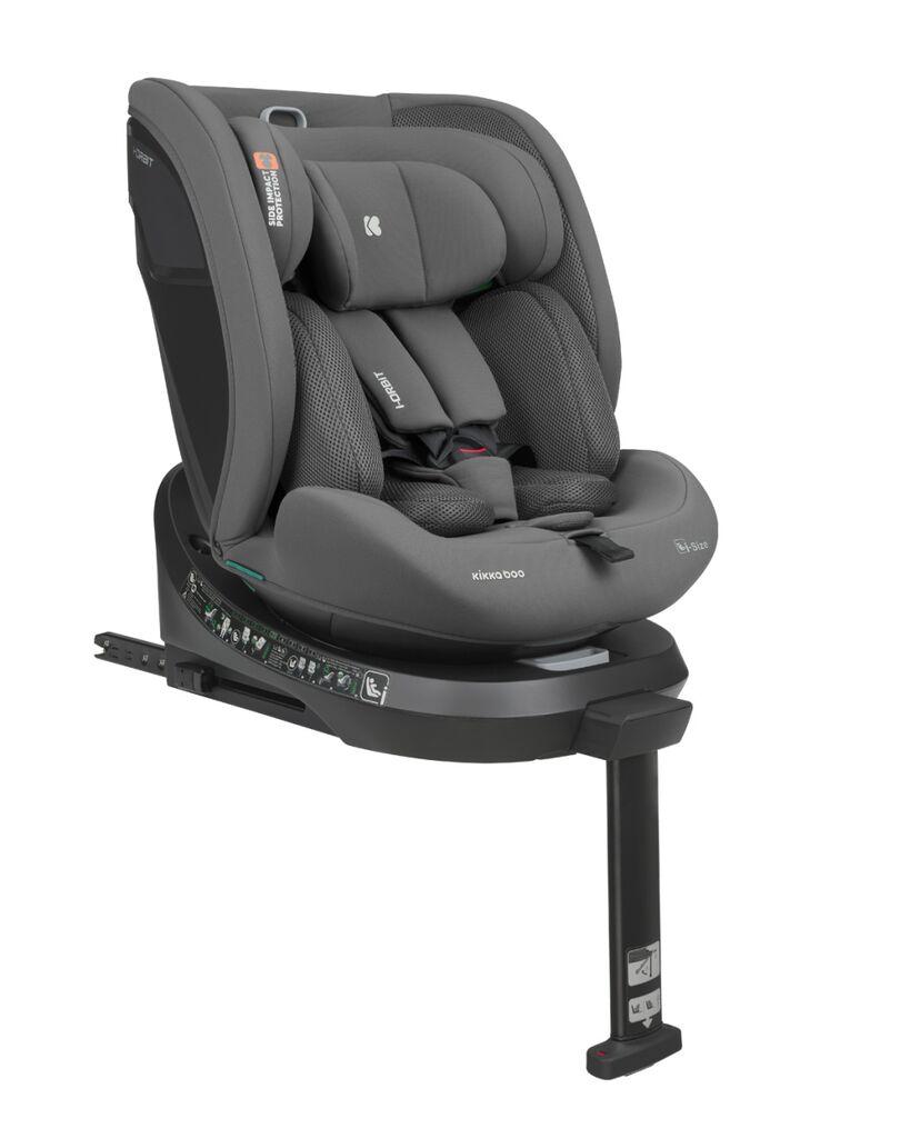 Kikka Boo autosjedalica s potpornom nogom I-Orbit I-Size, 40-150 cm, Isofix, tamnosiva