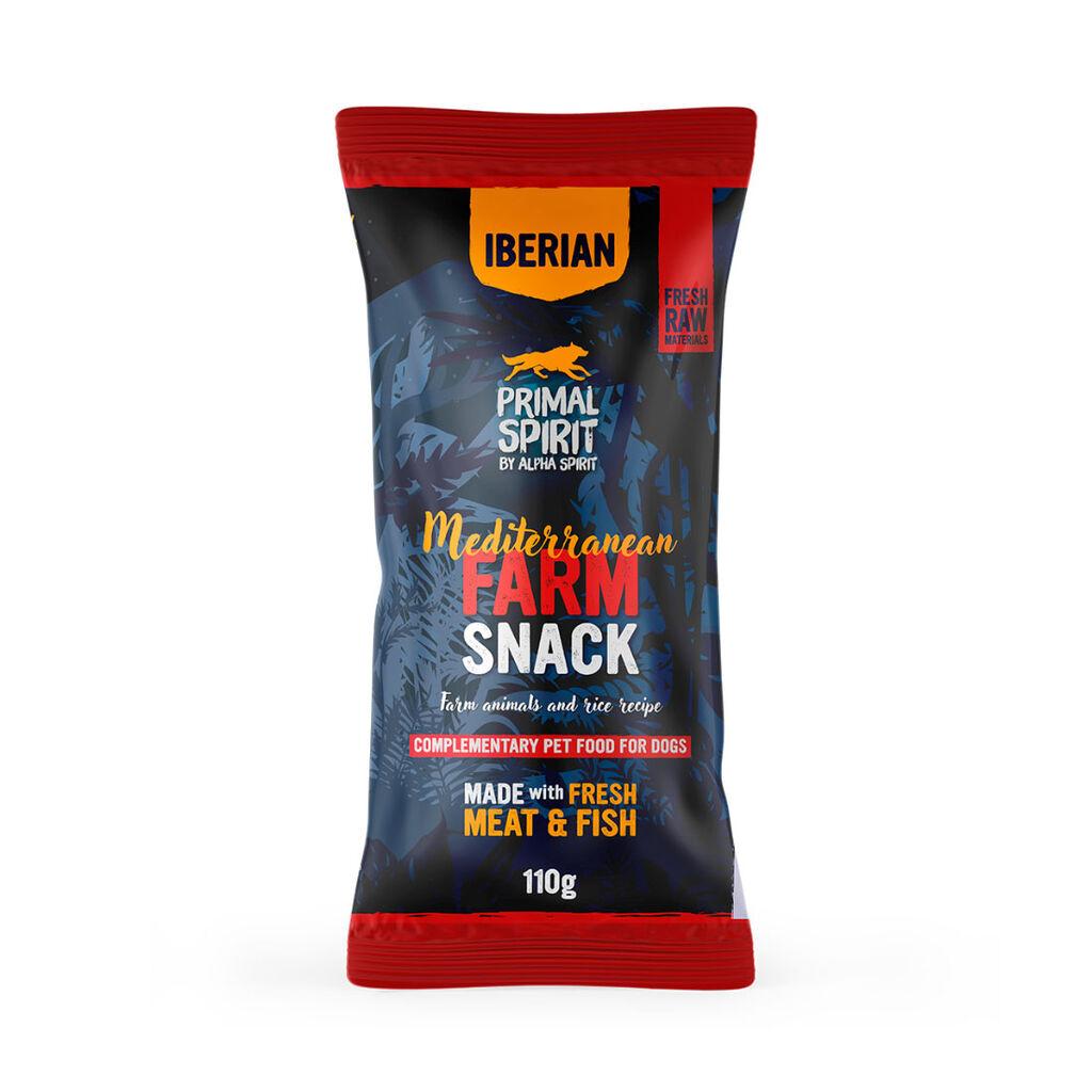 Primal Spirit Poslastice za pse Snacks Mediteraran Farm, Friško meso i riba, 110 gr