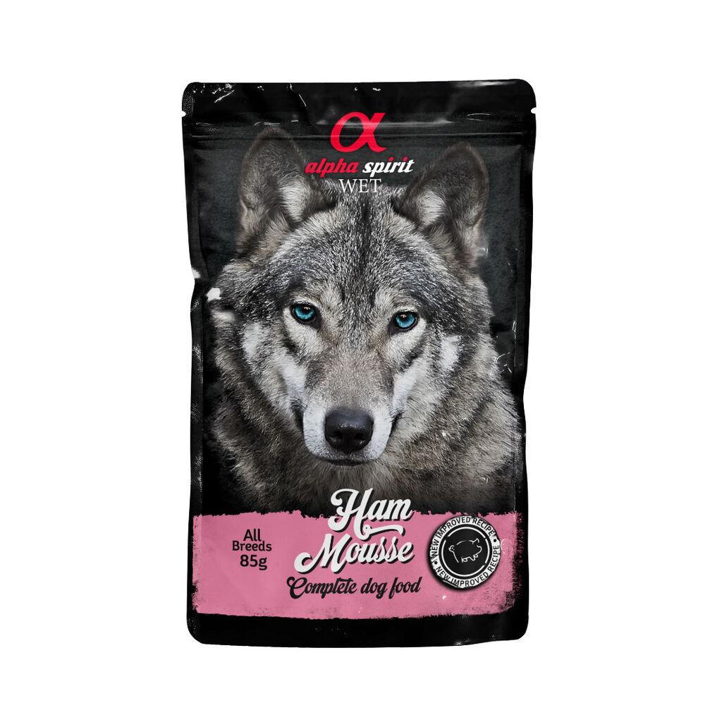 Alpha Spirit Hrana za pse Wet Mousse, Jamon u umaku, 85 gr
