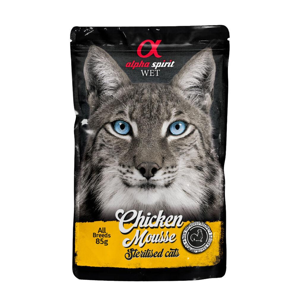 Alpha Spirit Hrana za mačke Wet Mousse Sterilised, Piletina u umaku, 85 gr