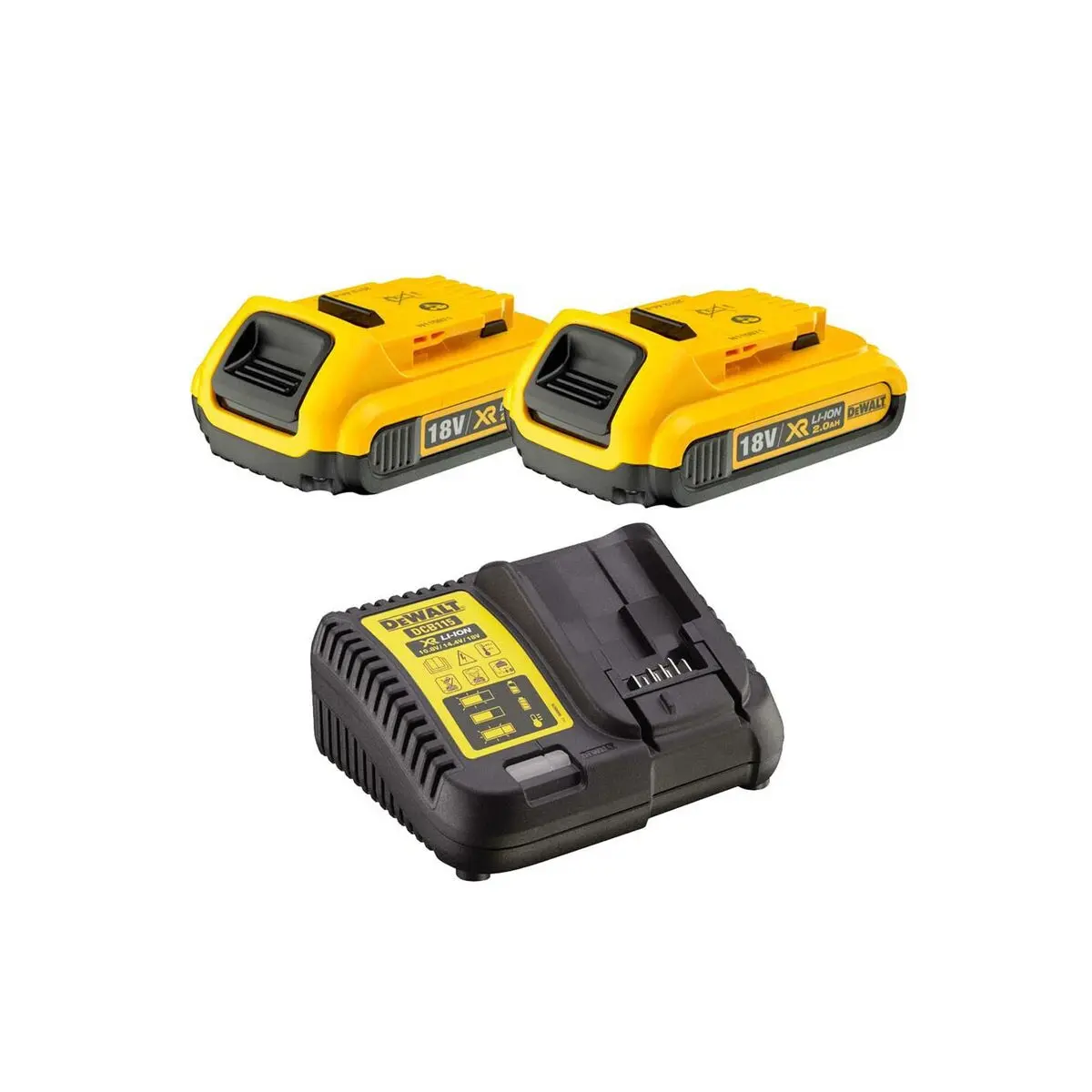 DeWALT Set 2x DCB183 baterija + DCB115 Punjač