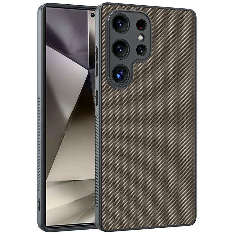 Maska za mobitel Samsung Galaxy S25 Carbon Fiber Texture Ultra, Zlatne boje
