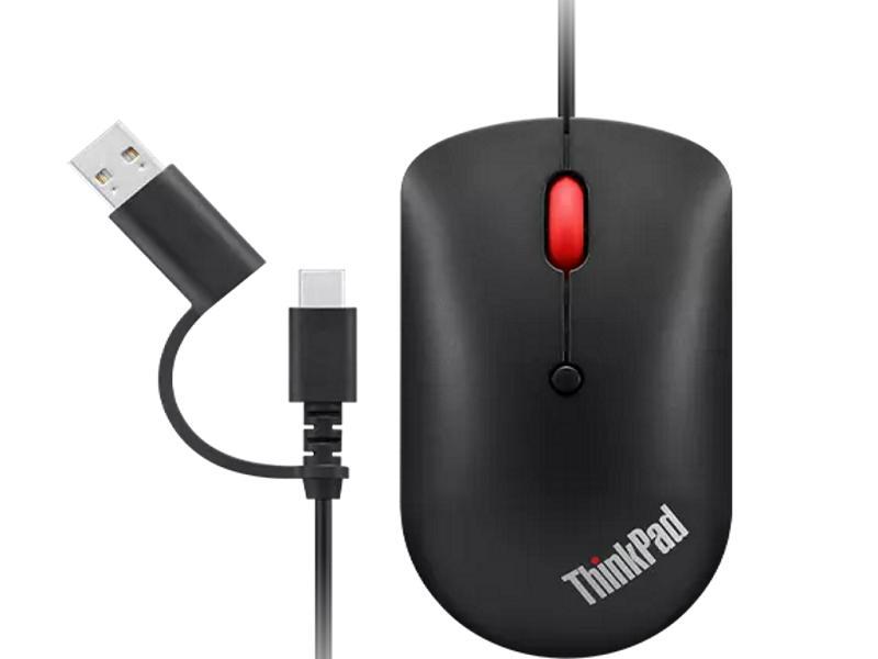 Lenovo miš ThinkPad Compact 4Y51D20850, Žični, USB-C, Crni