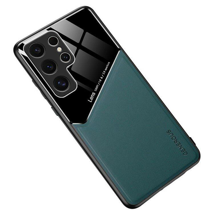 Maska za mobitel Samsung Galaxy S25 Leather Coated Ultra, Zelena