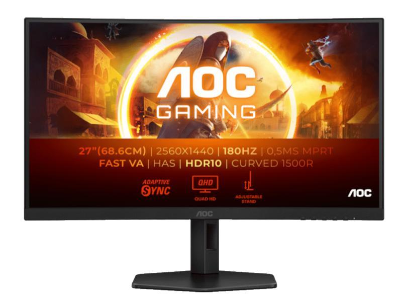AOC gejmerski monitor CQ27G4X, 27", QHD, 180Hz, zakrivljeni