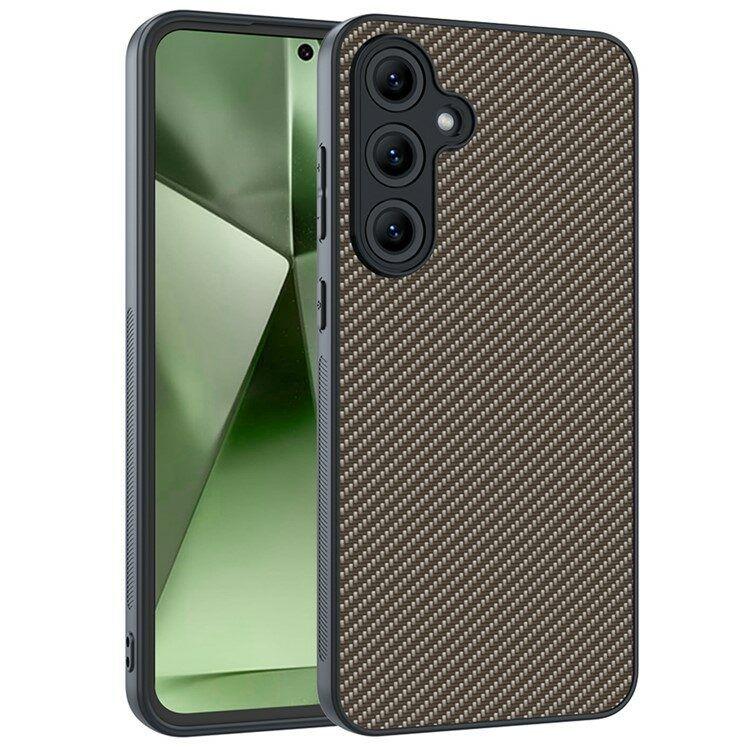 Maska za mobitel Samsung Galaxy S24 Carbon Fiber Texture, Crno-zlatna