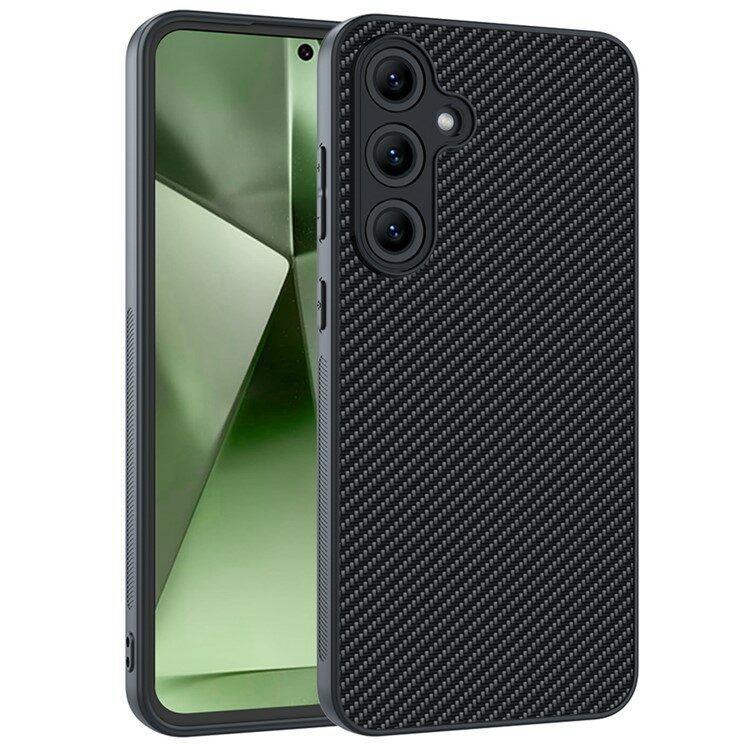 Maska za mobitel Samsung Galaxy S25 Carbon Fiber Texture, Crna
