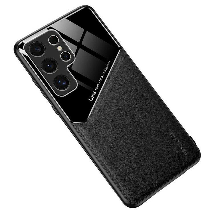 Maska za mobitel Samsung Galaxy S25 Leather Coated Ultra, Crna