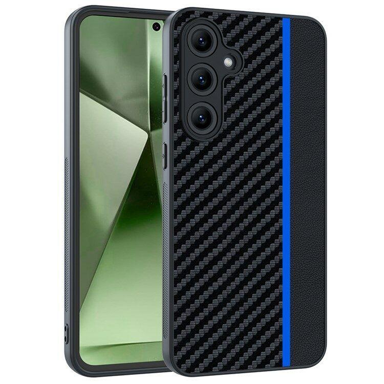 Maska za mobitel Samsung Galaxy S24 Carbon Fiber Texture, Crno-plava