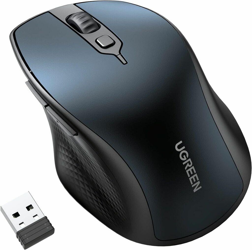 UGreen Bežični miš, Bluetooth, 5.0 i 2.4 GHz, 5 tipki, Crni