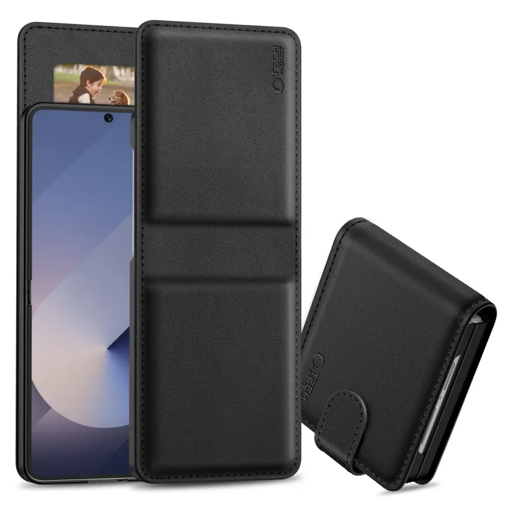 Tech Protect Futrola za mobilni telefon Galaxy Z Flip 7 Wallet, Crna